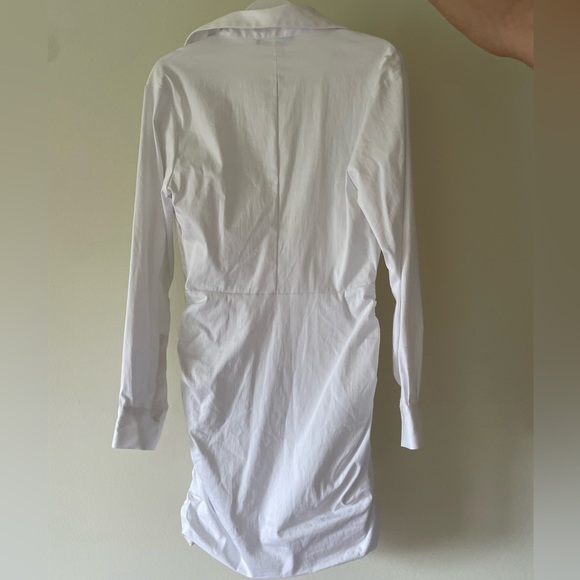 Zara white ruched shirt dress - Picture 7 of 7